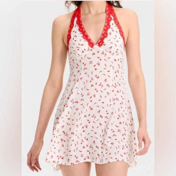 🌺 Wild Fable Red Pepper Halter Lace Dress - Picture 2 of 10